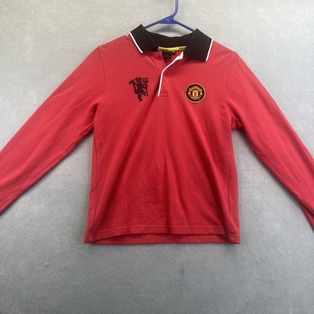 Manchester United 10 Polo Long Sleeve Shirt 12A Licensed Manchester U 12